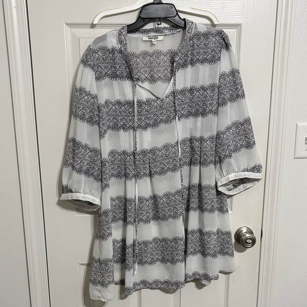 Daniel Rainn Black and White Striped Tunic